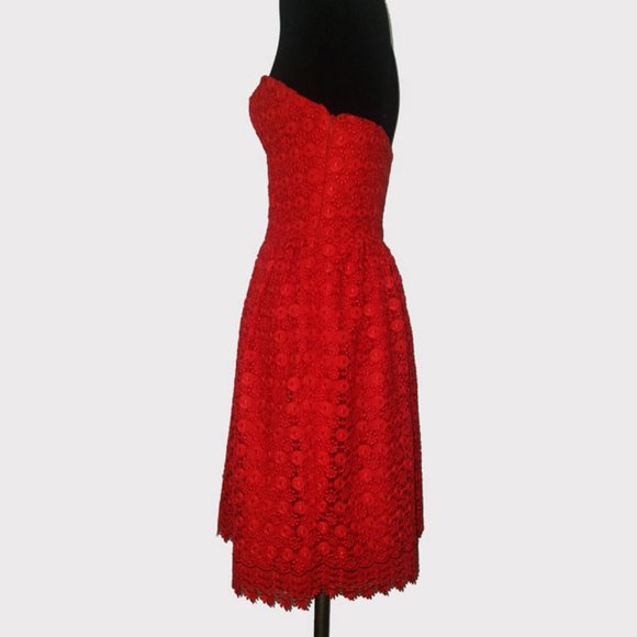 Embroidered Lace Strapless Bustier Dress XS - Picture 8 of 10